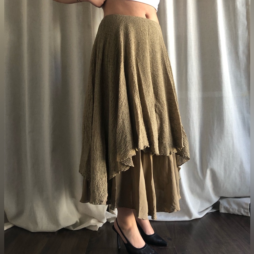 Ralph Lauren Layered Asymmetrical Tan Skirt